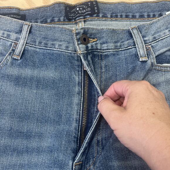 Lucky Brand 181 Jeans Relaxed Straight Blue Denim Men's 36X32 Y2K Retro Preppy - Picture 6 of 16